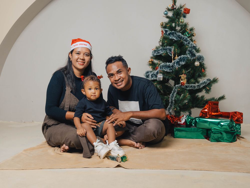 Holiday backdrop in a studio