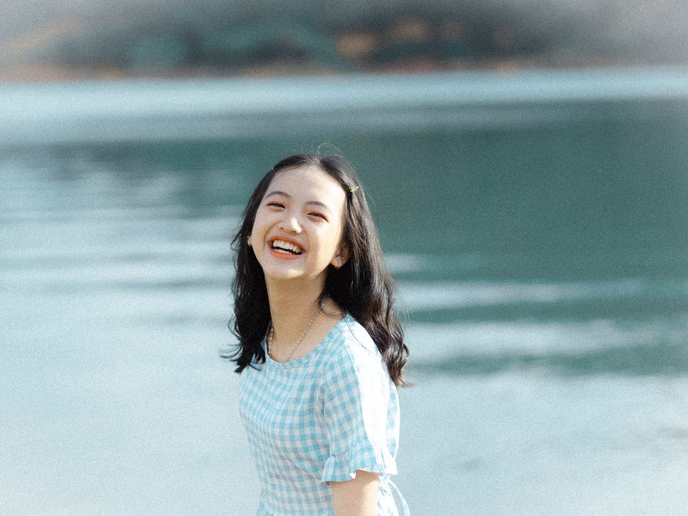 Candid laugh