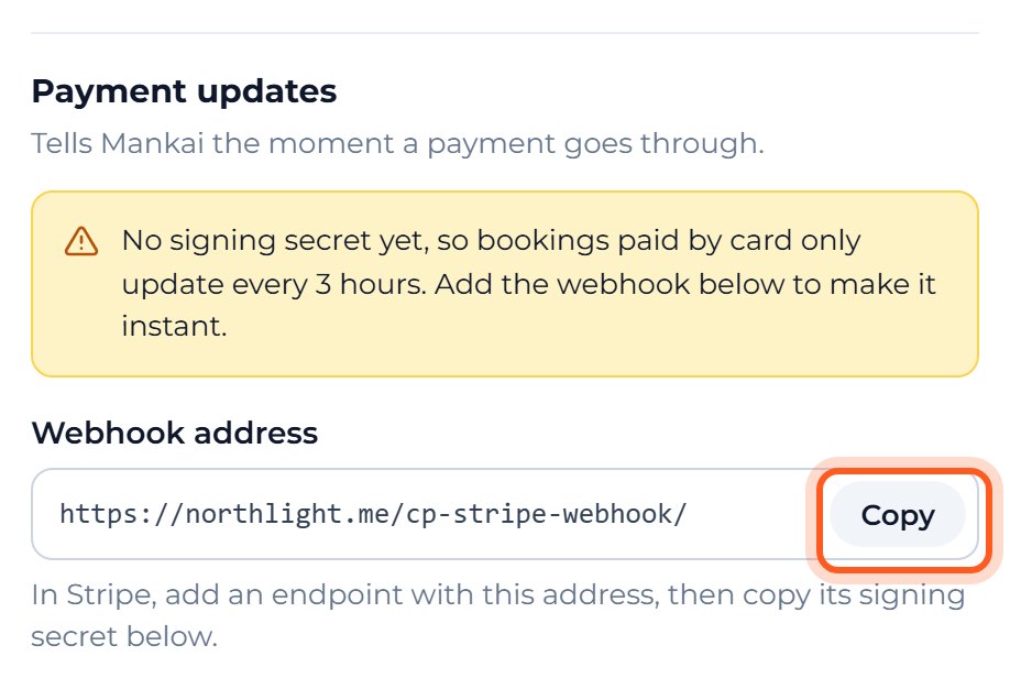 Scroll down to Webhook address and press Copy.