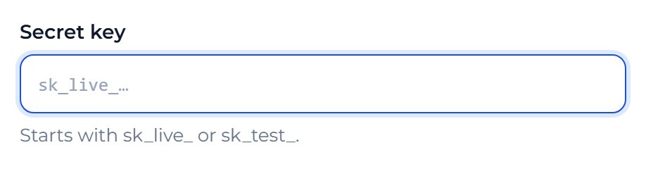 In Stripe, reveal and copy the Secret key. Paste it into Secret key in Mankai.