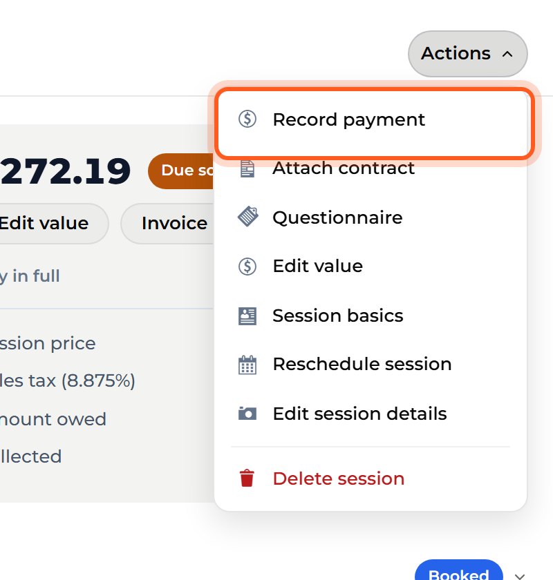 Choose Record payment.