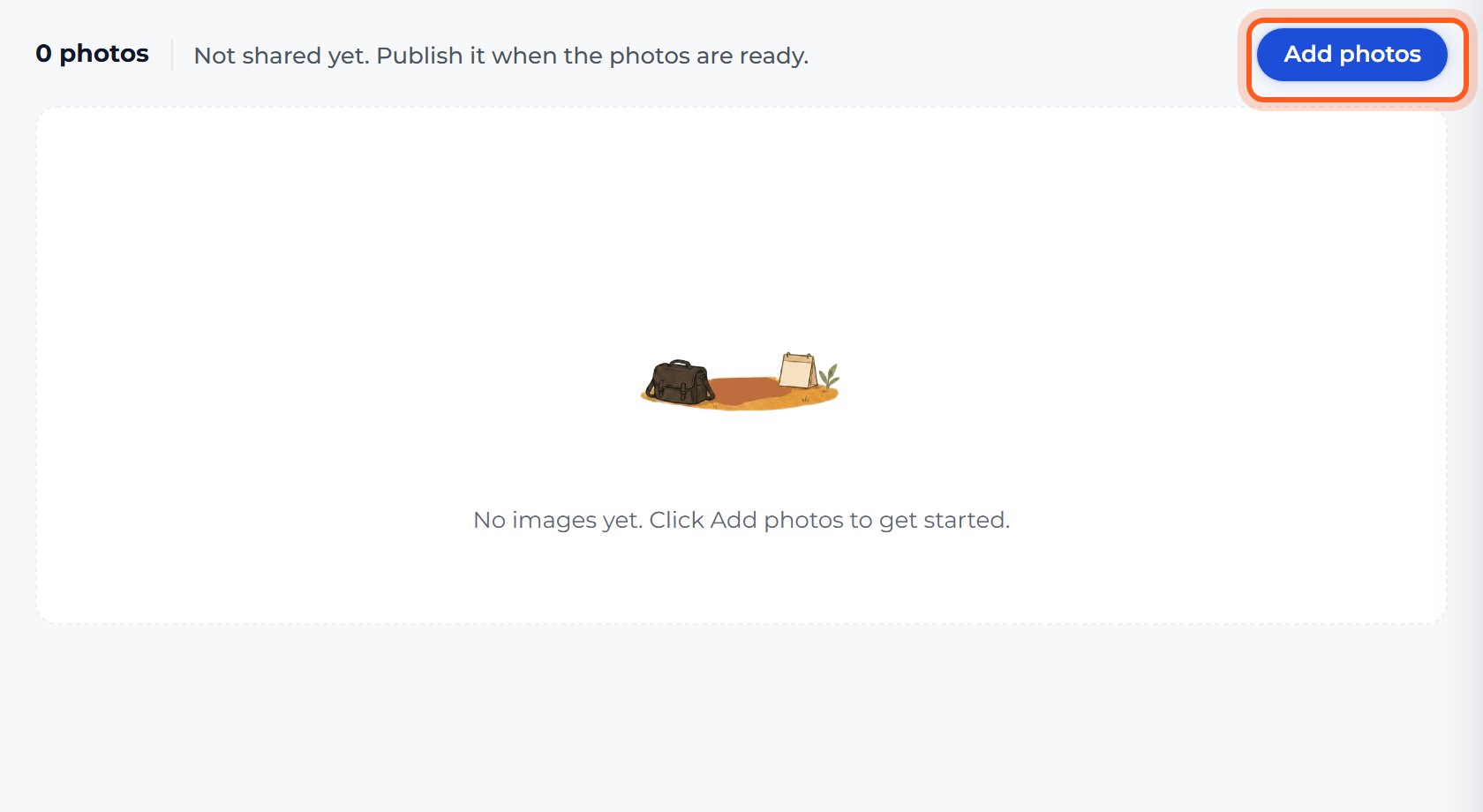 Press Add photos and choose your photos.