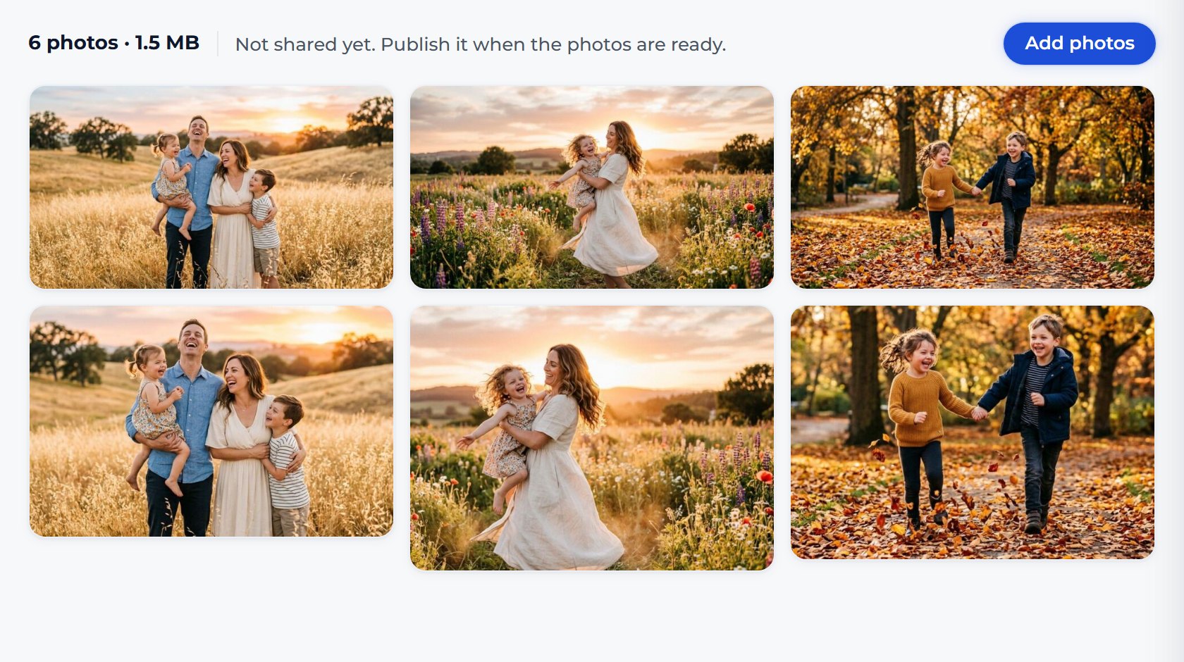 Wait until all your photos appear in the gallery.