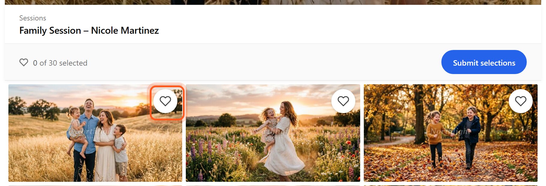 Press the heart on a few photos.