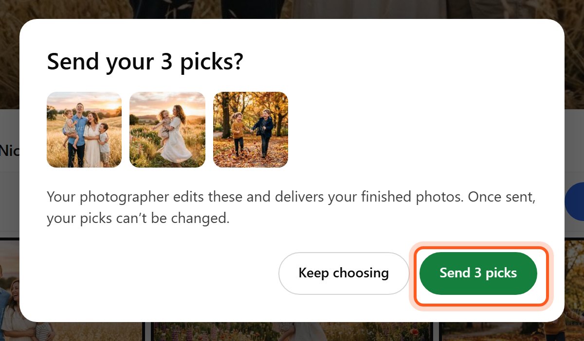 Press the green Send button to confirm.