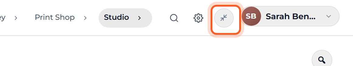 Press the Show WordPress menu button at the top right, next to the gear.