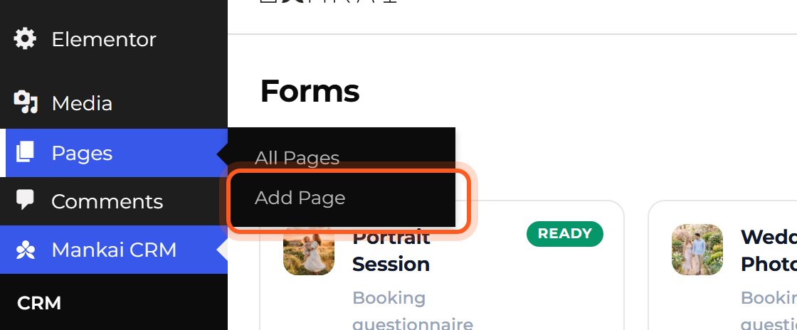 Move your mouse over Pages and press Add Page.