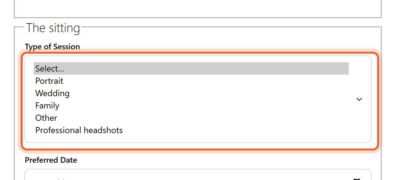 Look at Type of Session on the form. It lists the sessions you chose.
