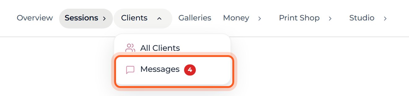Open Mankai again, move your mouse over Clients and press Messages.