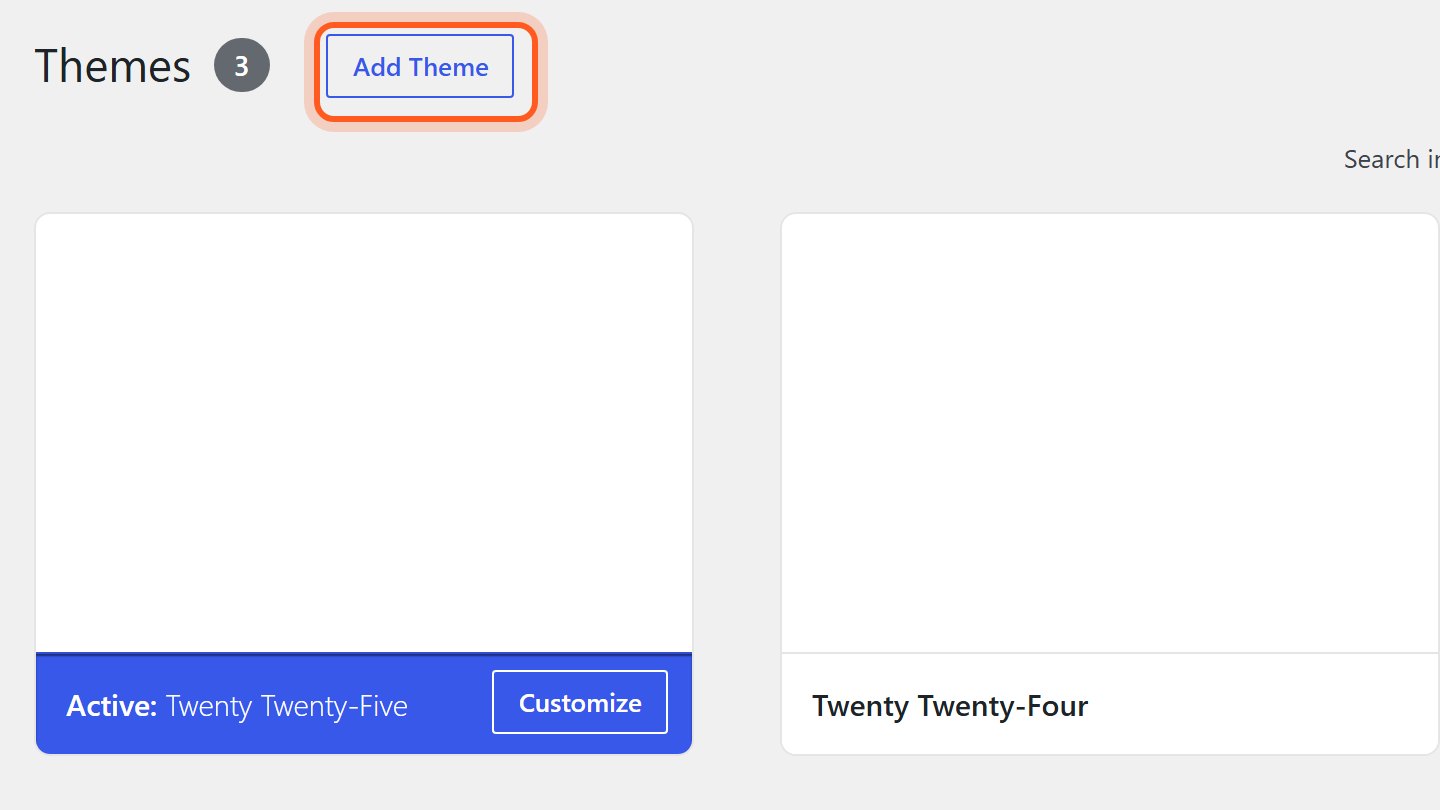 To change the look, press Add Theme and pick one from our recommended themes.