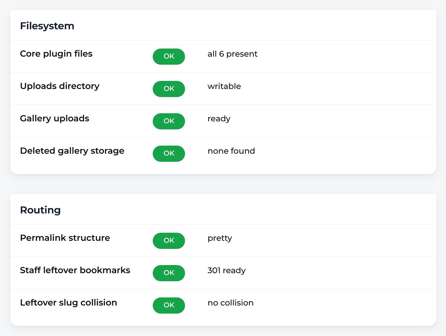 Scroll down to Filesystem and Routing. Photo uploads and your client portal address depend on these.