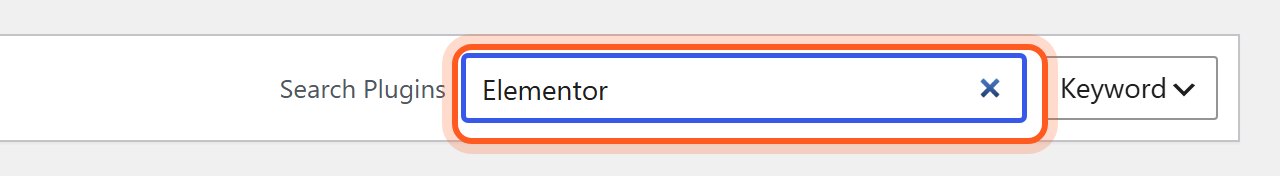 Type Elementor in the search box.