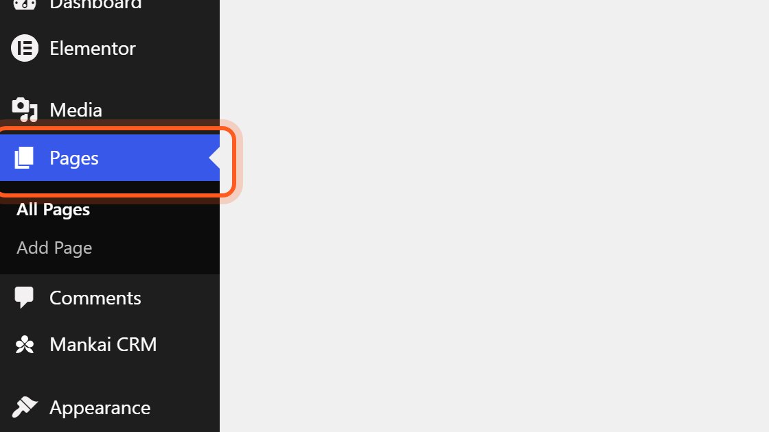 Press Pages in the WordPress menu.