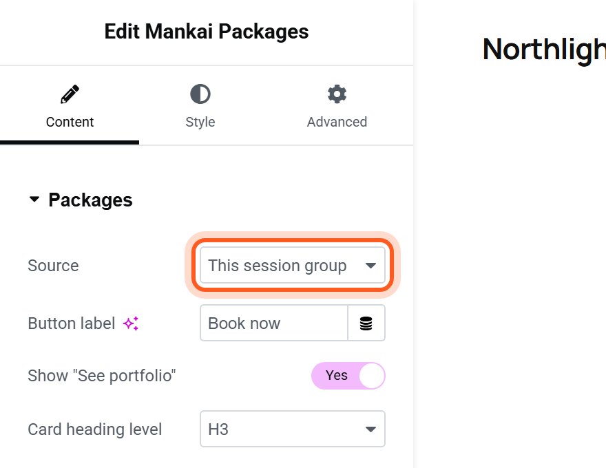 Open the Source list and choose Chosen session types.