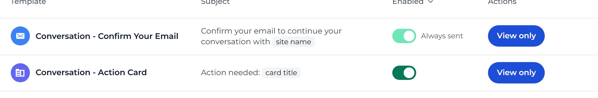 Some switches cannot be turned off. Always sent means clients need that email to continue, so Mankai keeps it on.