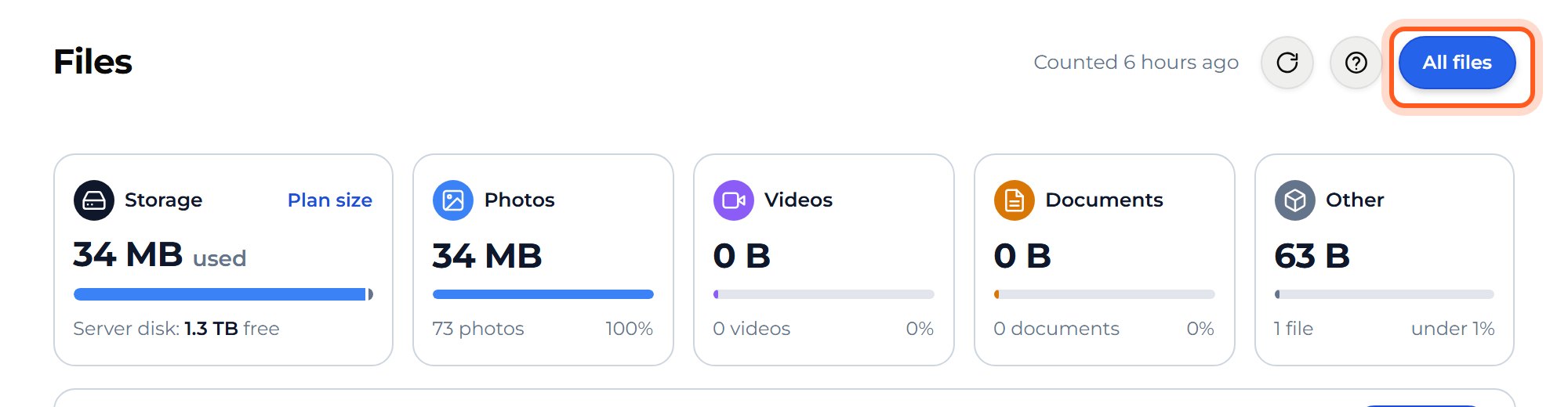 Press All files at the top right.