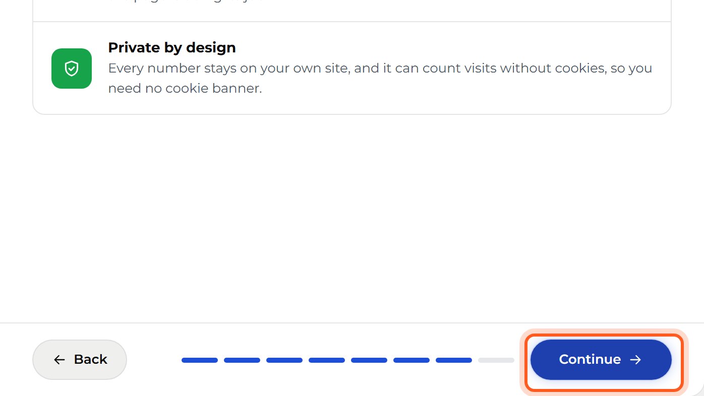 On See who visits your website, press Continue.