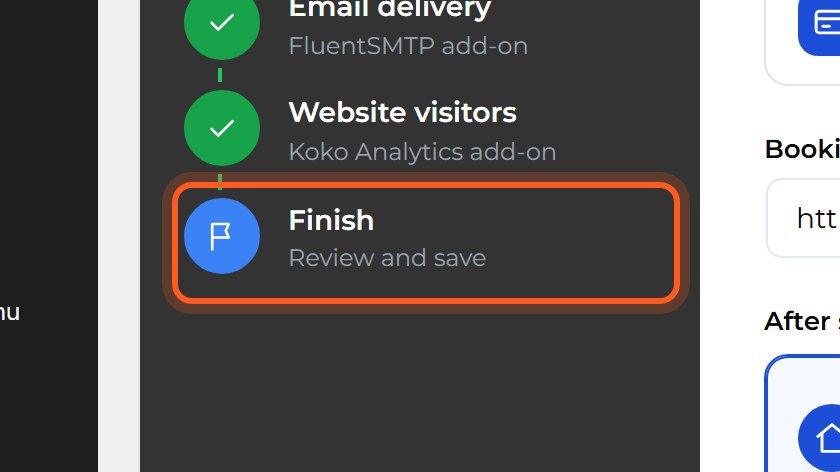 Finish is marked in the list on the left.