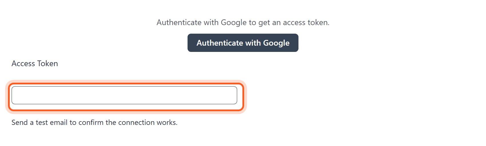 Back in FluentSMTP, paste the code into Access Token.