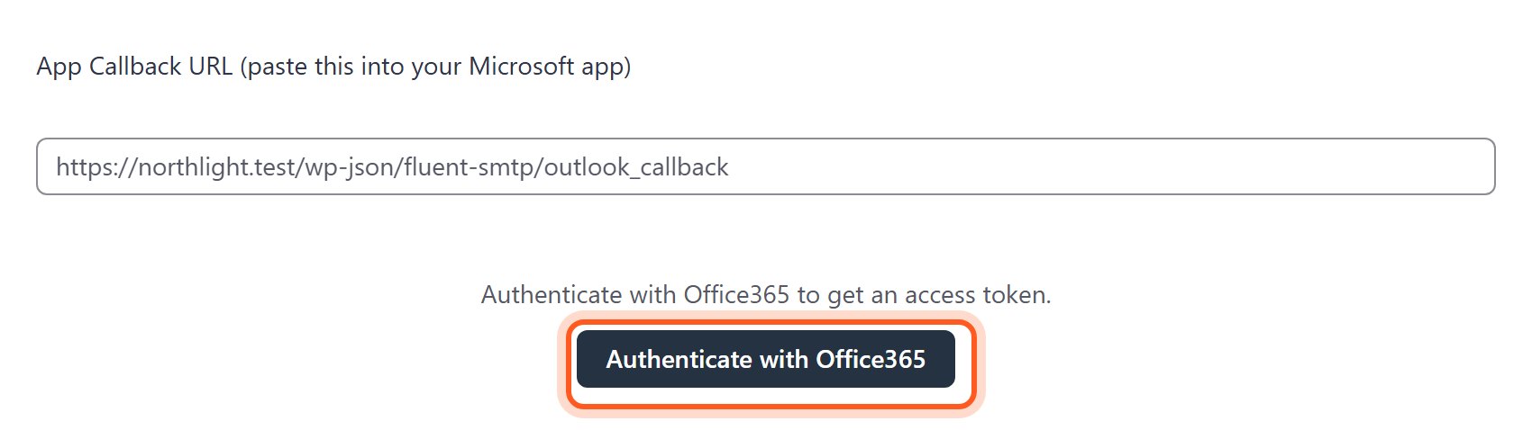 Press Authenticate with Office365. A Microsoft page opens.
