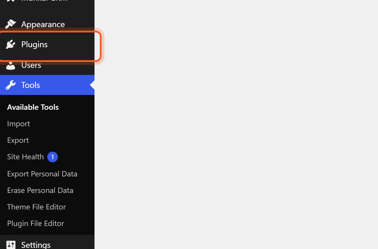 In the WordPress menu, press Plugins.
