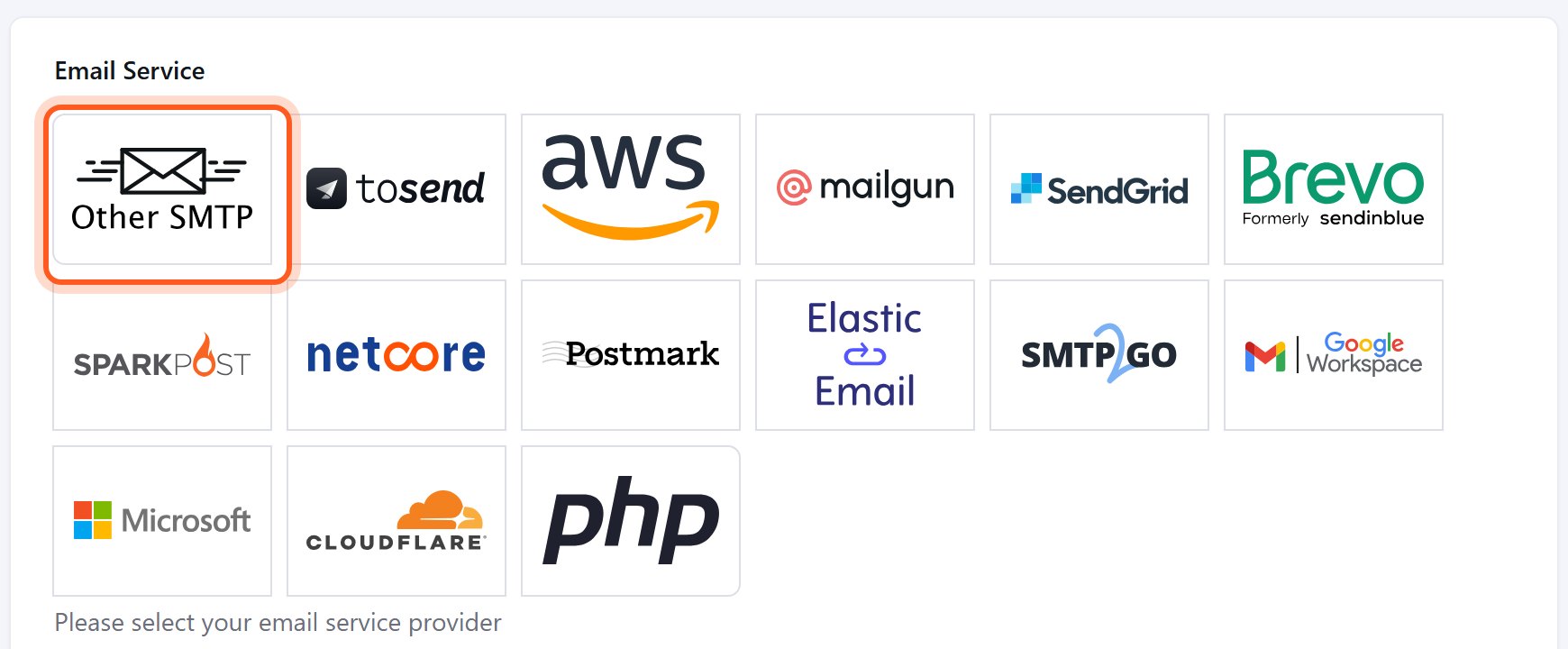 Press Other SMTP.