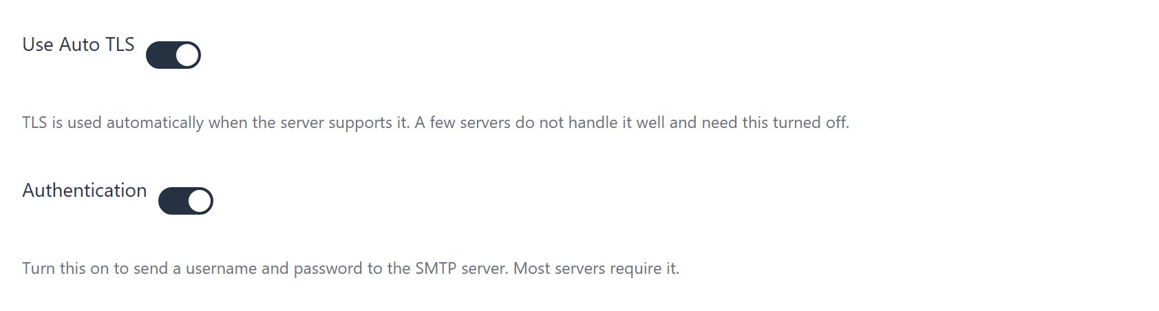 Leave Use Auto TLS and Authentication switched on, unless your host tells you otherwise.