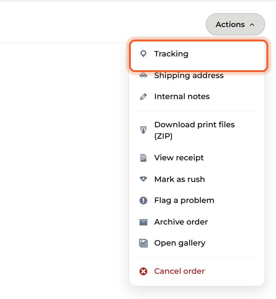 Press Actions, then choose Tracking.