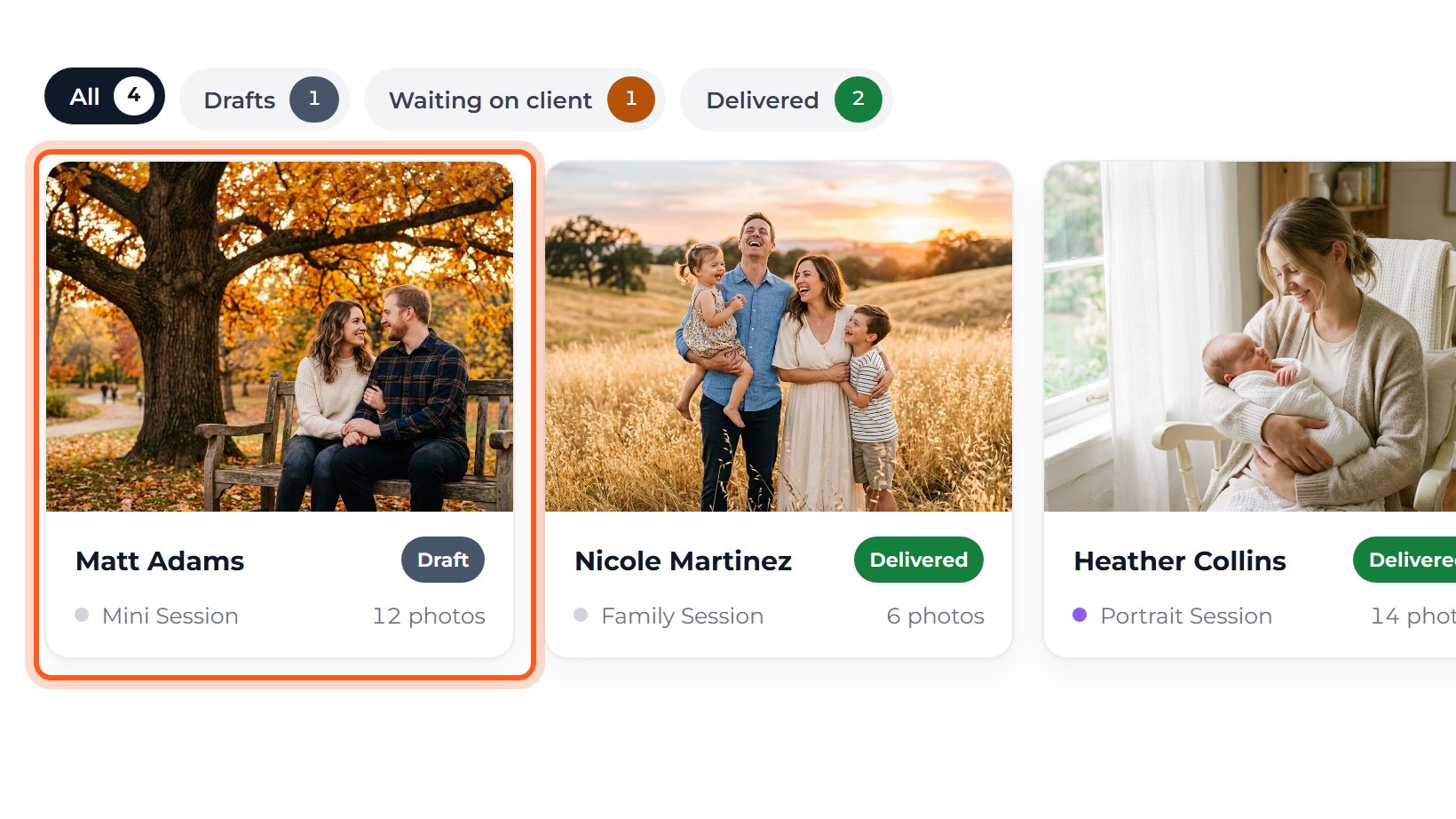 Press the gallery you want to publish.