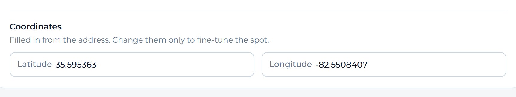 Check that Latitude and Longitude now have numbers in them.