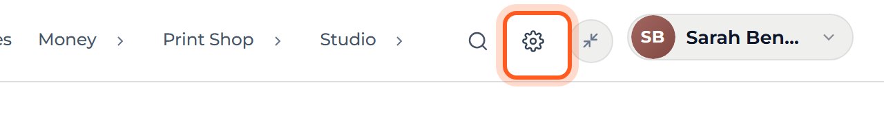 Press the gear icon at the top right.