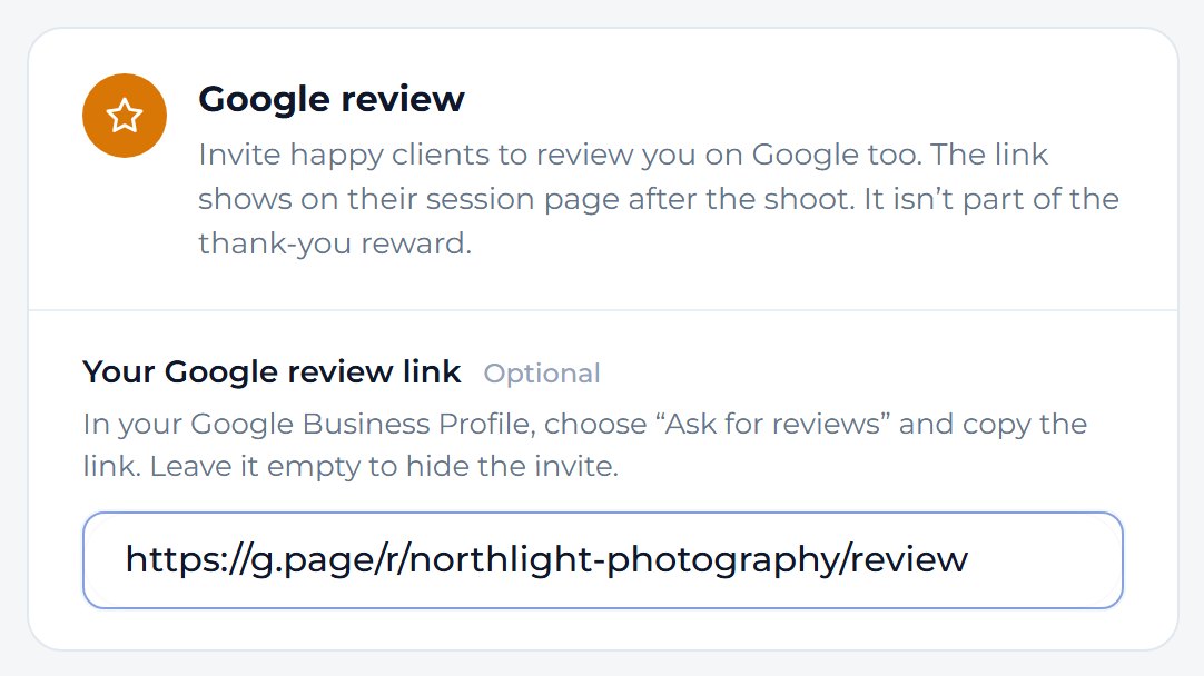 Paste your link into Your Google review link.