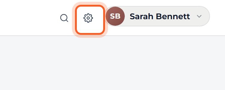 Press the gear icon in the top bar to open Settings.