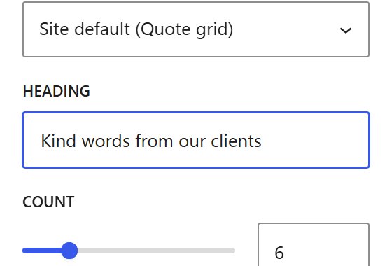 Type Kind words from our clients in Heading on the right.