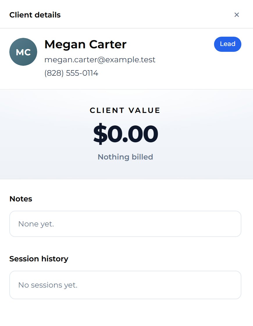 Her email and the phone number from your file are on her details panel.