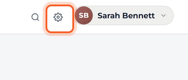 Press the gear icon in the top bar to open Settings.