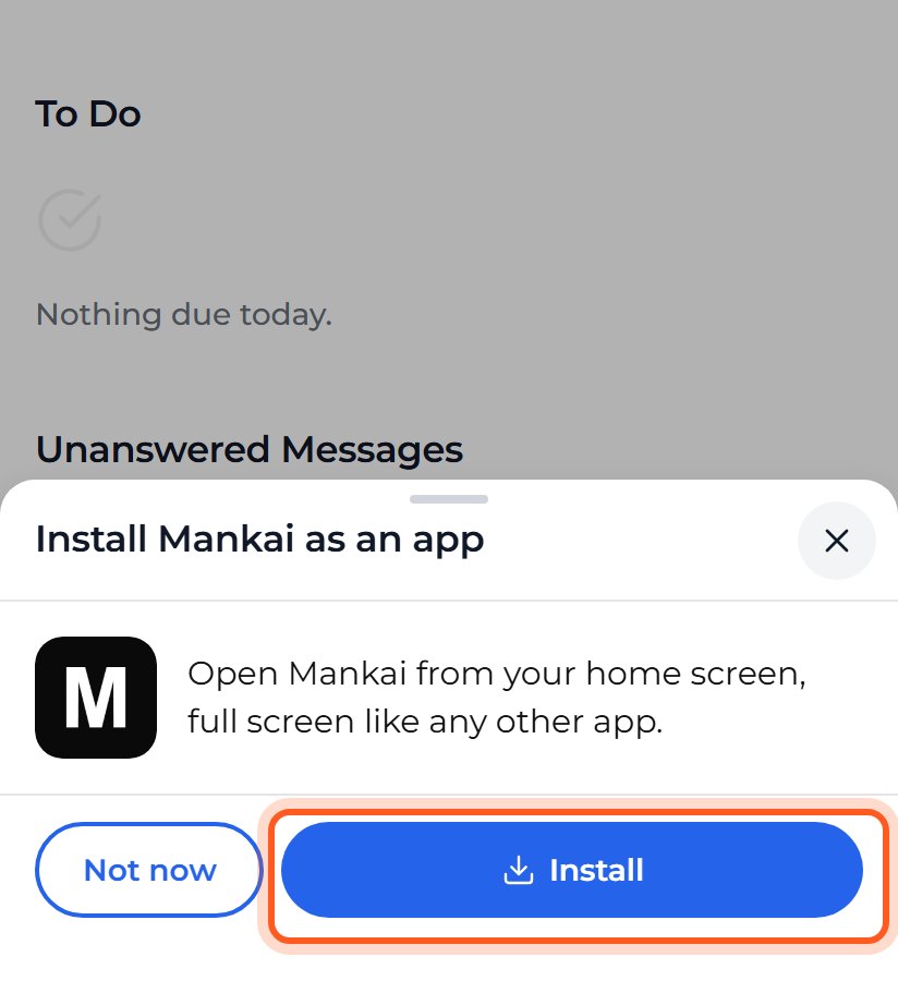 Wait a few seconds. A sheet slides up from the bottom. Tap Install, then tap Install again when Chrome asks.
