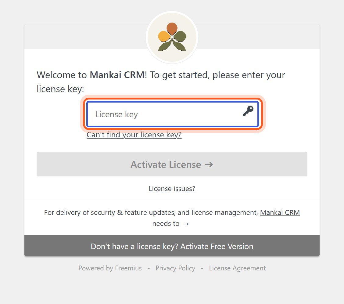 Paste the license key from your purchase email, then press Activate License. Mankai then opens its setup wizard.