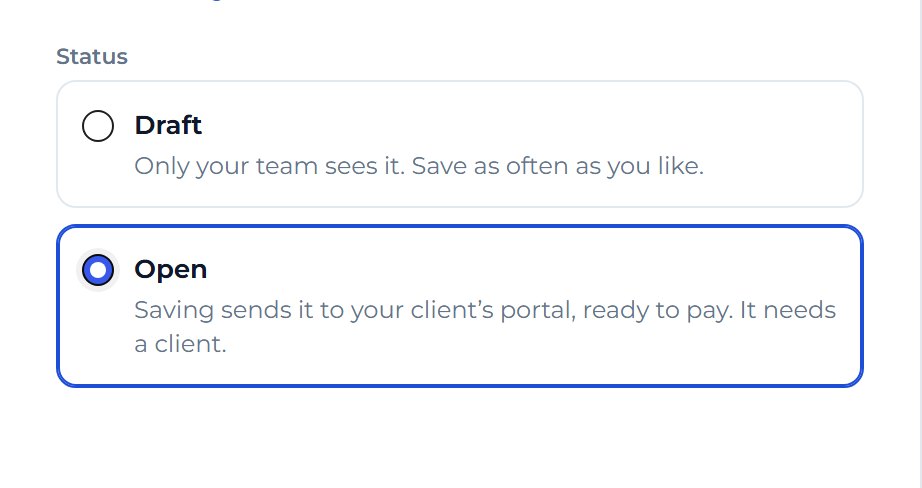 Under Status, choose Open.