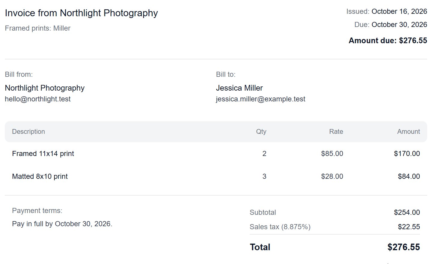 Look at the preview on the right. It is exactly what your client will see.