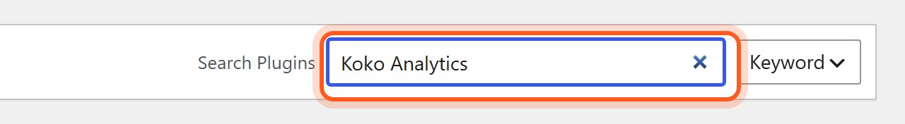 Type Koko Analytics in the search box.