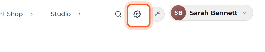 Press the gear icon at the top right.