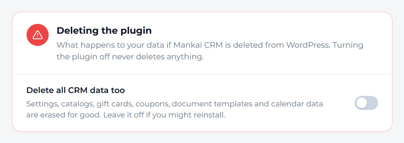 Find Delete all CRM data too. Leave it off unless you are sure you will never need your records again.