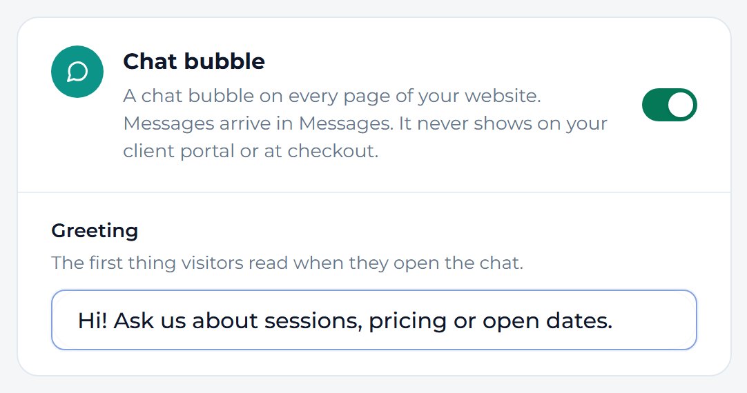 Type a welcome in Greeting. It is the first thing visitors read.