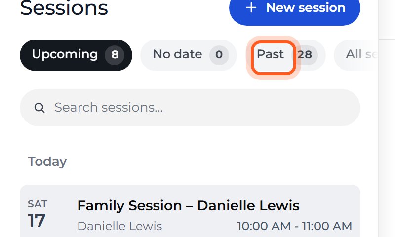 Press Past for sessions that have already happened.