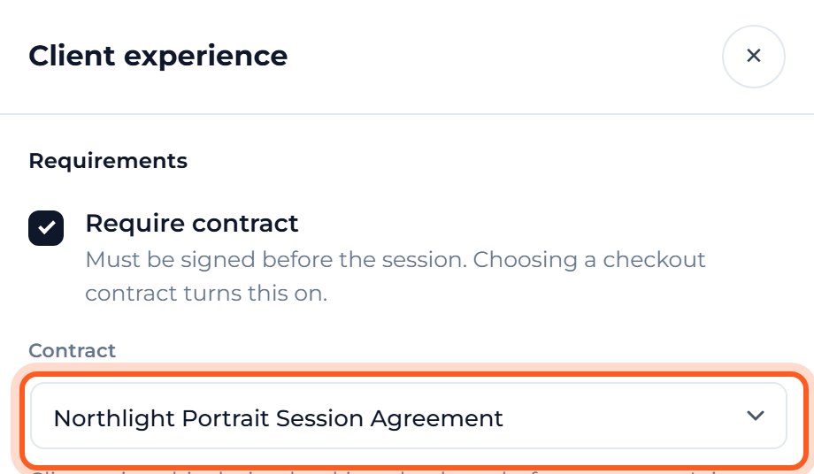 Choose Northlight Portrait Session Agreement in Contract.