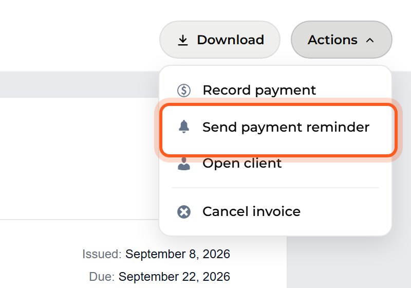 Choose Send payment reminder.