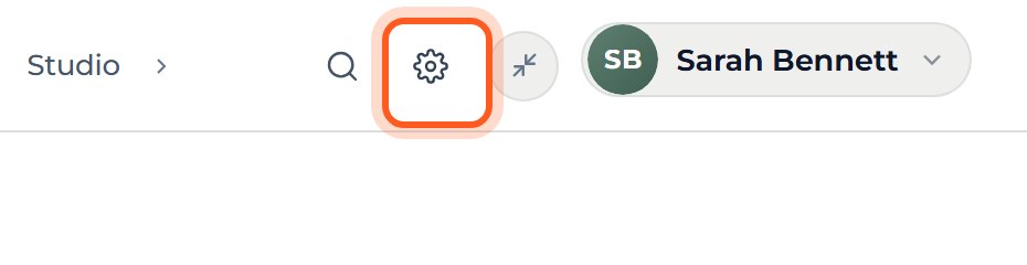 At the top right, press the gear for Settings.