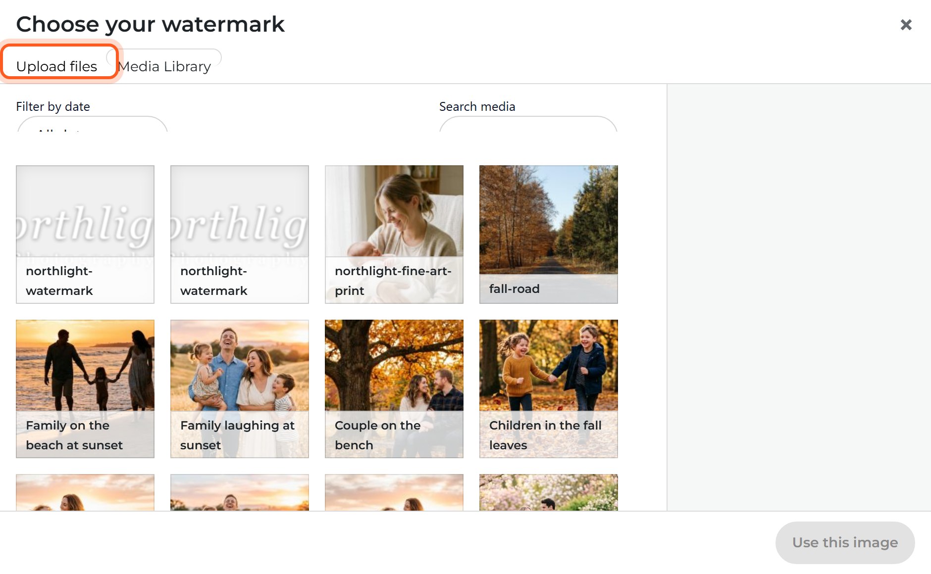 In the window that opens, press Upload files.