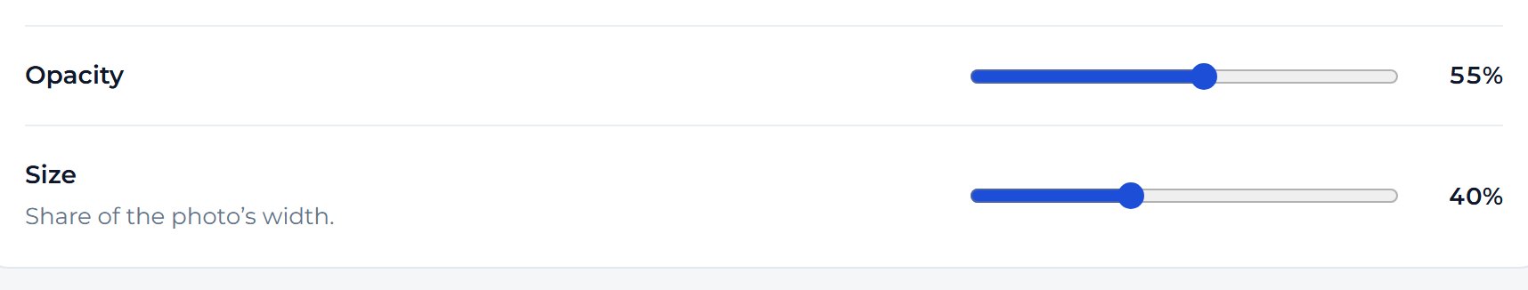 Drag Opacity and Size until the mark is easy to see without covering faces.